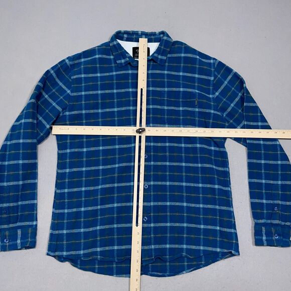 Tank Farm & Co. Teen XXL Blue Plaid Long Sleeve Button Down Flannel Shirt - Picture 4 of 11